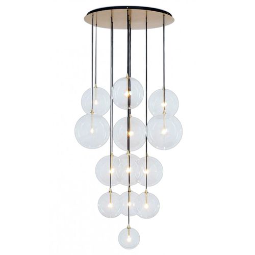 Moderner Kronleuchter - IQ8012 BILLIE CLUSTER - Alan Mizrahi Lighting - Glas / Metall / 13 Glühbirnen