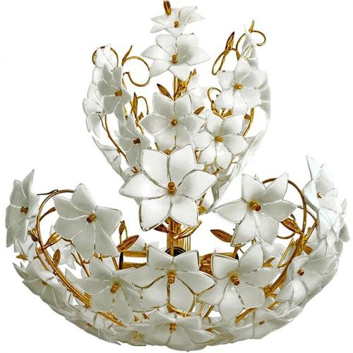 Moderner Kronleuchter - IQ2063 MONUMENTAL FLOWER - Alan Mizrahi Lighting - Muranoglas / Messing / 5 Glühbirnen