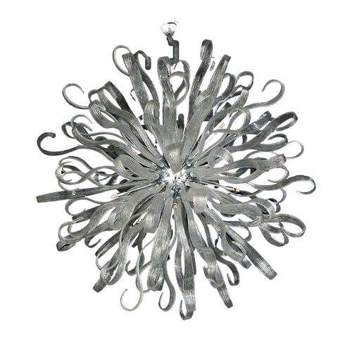 Moderner Kronleuchter - IQ8356 MAXI SILVER DUCALE - Alan Mizrahi Lighting - Muranoglas / Metall / LED