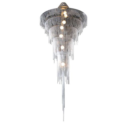 Moderner Kronleuchter - CHAIN049 DROPLET - Alan Mizrahi Lighting - Messing / Edelstahl / Wasserfall