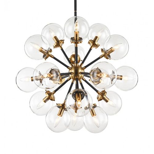 Kronleuchter / Art Deco - IQ2174 SOLEIL - Alan Mizrahi Lighting - Glas / Metall / für Gewerbegebrauch