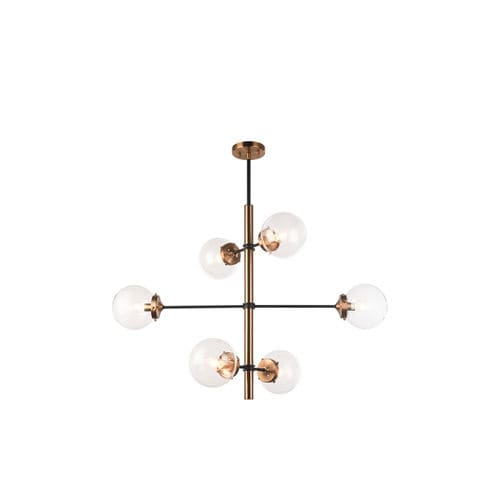 Kronleuchter / Art Deco - IQ2173 ENCHANT - Alan Mizrahi Lighting - Glas / 6 Glühbirnen / mit Kugeln
