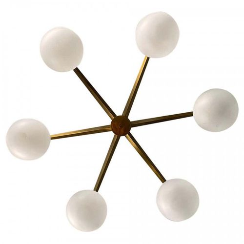 Kronleuchter / Art Deco - IQ8068 ANGELO LELLI - Alan Mizrahi Lighting - Glas / Metall / 6 Glühbirnen
