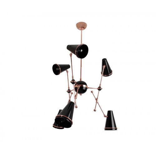 Vintage-Kronleuchter - IQ8070 TOPHANE SUSPENSION - Alan Mizrahi Lighting - Metall / 6 Glühbirnen / für Gewerbegebrauch