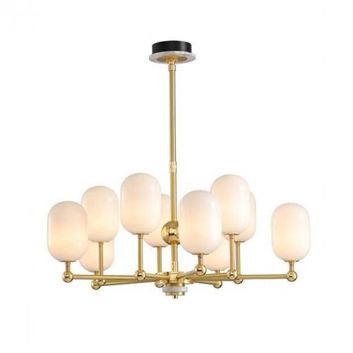 Kronleuchter / Art Deco - IQ8138 BLOWN - Alan Mizrahi Lighting - Glas / Messing / Aluminium