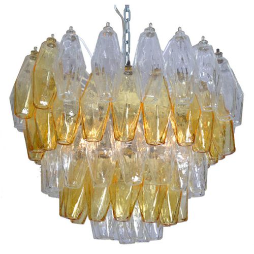 Kronleuchter / venezianischer Stil - QZ6620 VENINI POLYHEDRAL - Alan Mizrahi Lighting - Edelstahl / Glas / Wasserfall