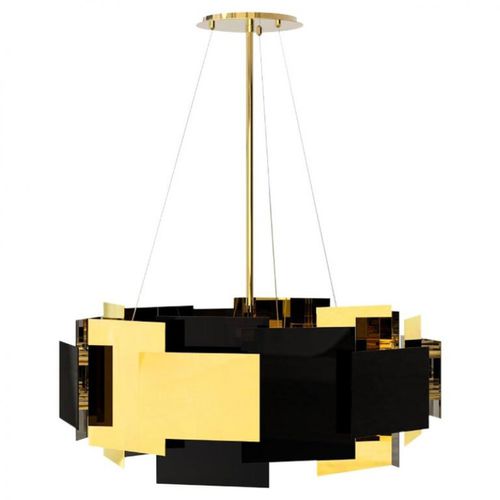 Kronleuchter / Art Deco - IQ2050 21ST CENTURY FOTAN - Alan Mizrahi Lighting - Messing / 4 Glühbirnen / 1 Ebene