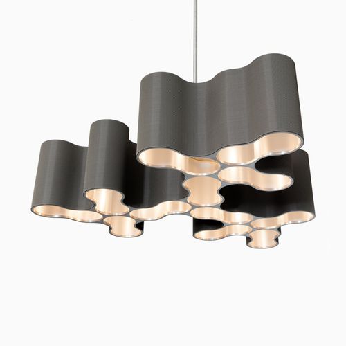 Kronleuchter / Art Deco - IQ2105 MEDIUM SPIDER - Alan Mizrahi Lighting - Stahl / Stoff / 1 Ebene