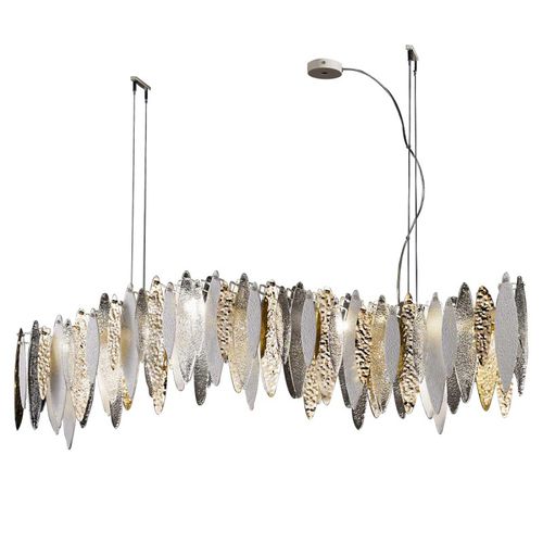 Kronleuchter / Art Deco - IQ2116 ICE RAIN - Alan Mizrahi Lighting - Glas / Metall / 12 Glühbirnen