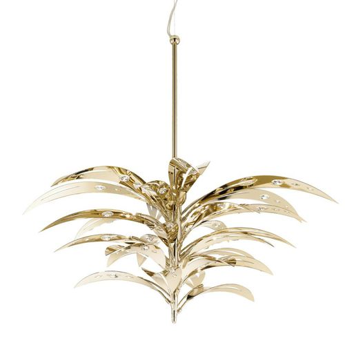 Kronleuchter / Art Deco - IQ2117 CRYSTAL PALM - Alan Mizrahi Lighting - Metall / Kristall / gold