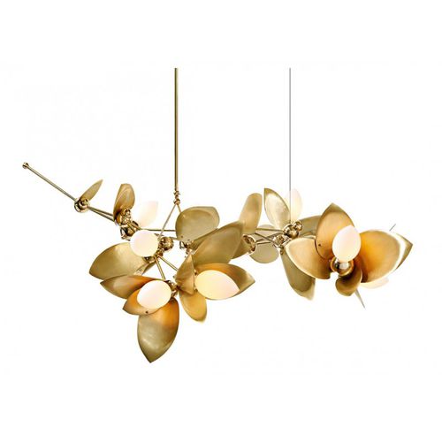 Kronleuchter / Art Deco - IQ2144 LAUREL BLOSSOM - Alan Mizrahi Lighting - Glas
