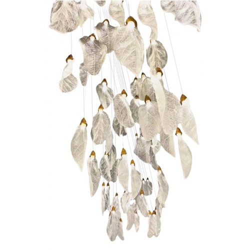 Klassischer Kronleuchter - ALM220 HANGING LEAF PENDANT - Alan Mizrahi Lighting - Metall / Glas / Wasserfall