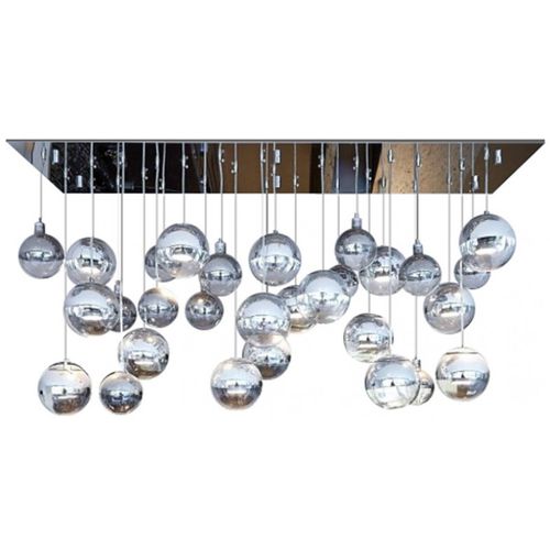 Moderner Kronleuchter - DV8874 GLOBBI CROMATI - Alan Mizrahi Lighting - Glas / Chrom / für Gewerbegebrauch