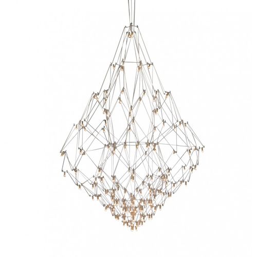Moderner Kronleuchter - AL0141 NOBILIS - Alan Mizrahi Lighting - Edelstahl / für Gewerbegebrauch / mit geometrischen Motiven