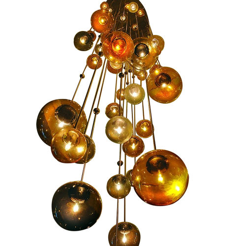 Moderner Kronleuchter - KA1808 CIRQUE - Alan Mizrahi Lighting - geblasenes Glas / Bronze / für Gewerbegebrauch