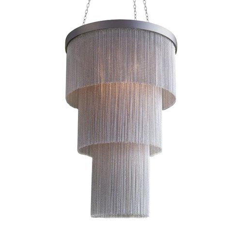 Moderner Kronleuchter - CHAIN7080 ROUND CHAIN - Alan Mizrahi Lighting - Metall / 3 Glühbirnen / Wasserfall