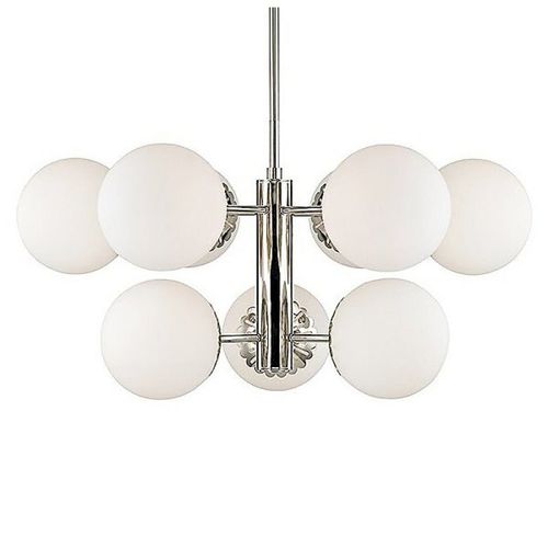 Moderner Kronleuchter - JR1979 PAIGE - Alan Mizrahi Lighting - Glas / Stahl / 9 Glühbirnen