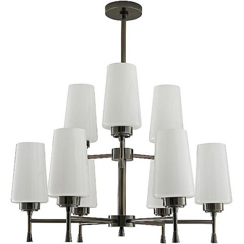 Klassischer Kronleuchter - JR1996 SIGMUND - Alan Mizrahi Lighting - Glas / Stahl / 9 Glühbirnen