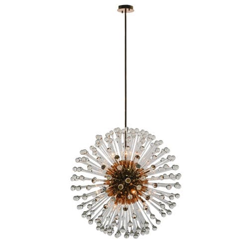 Kronleuchter / Art Deco - IQ8185 SOPHIA SINGLE - Alan Mizrahi Lighting - Metall / Glas / 9 Glühbirnen