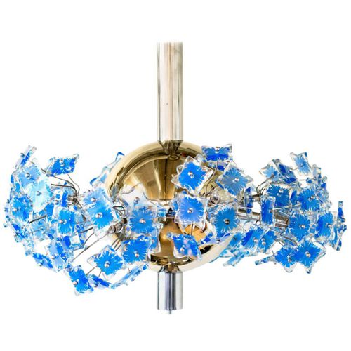 Moderner Kronleuchter - KA1838 FONTANA ARTE - Alan Mizrahi Lighting - Glas / Messing / 8 Glühbirnen