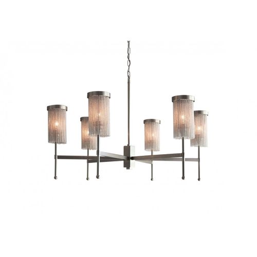 Moderner Kronleuchter - KA1933 STEM - Alan Mizrahi Lighting - Glas / Edelstahl / 6 Glühbirnen