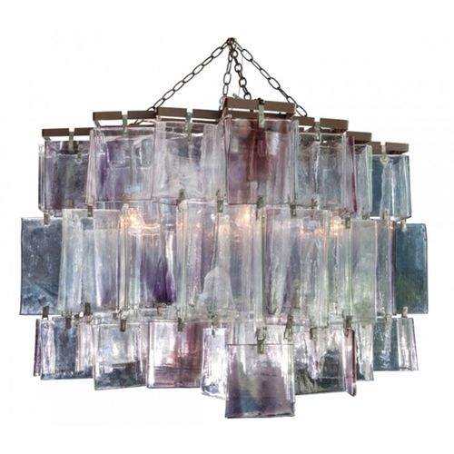Kronleuchter / venezianischer Stil - SJ2050 AMETHYST 1980’S - Alan Mizrahi Lighting - Muranoglas / geblasenes Glas / Metall
