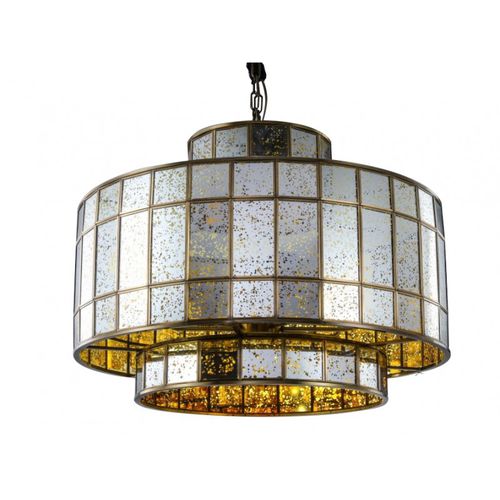 Kronleuchter / Art Deco - QZ7507 VITTI MIRRORED - Alan Mizrahi Lighting - Glas / Metall / für Gewerbegebrauch