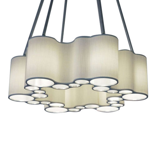 Kronleuchter / Art Deco - KA1860 CUMULUS - Alan Mizrahi Lighting - Stahl / Stoff / für Gewerbegebrauch