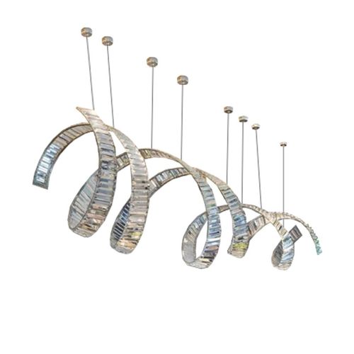 Moderner Kronleuchter - AM2822 SWIRL LUXURY - Alan Mizrahi Lighting - Stahl / Kristall / für Gewerbegebrauch