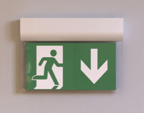 Wandmontierte Notbeleuchtung - FOLLOW ME EVO  - Brilumen - rechteckig / LED / Acryl