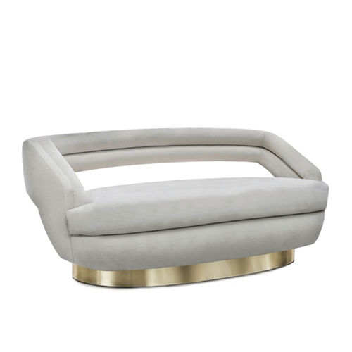 Modernes Sofa - RUSSEL - Essential Home - Samt / mit Armlehnen / grau