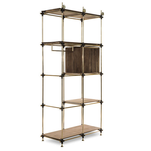 Modulregal - BLAKE - Essential Home - modern / poliertes Messing / Massivholz