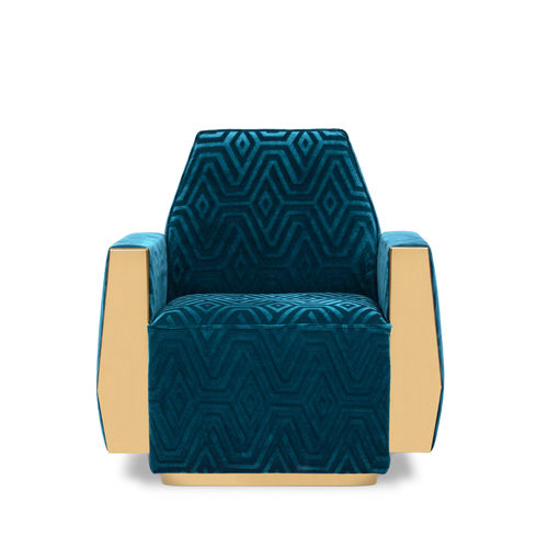 Moderner Clubsessel - DORIS - Essential Home - Samt / Metall / grau