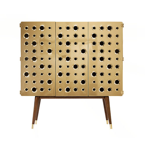 Barschrank für Hotelzimmer - MONOCLES - Essential Home - modern / Nussbaum / Eiche