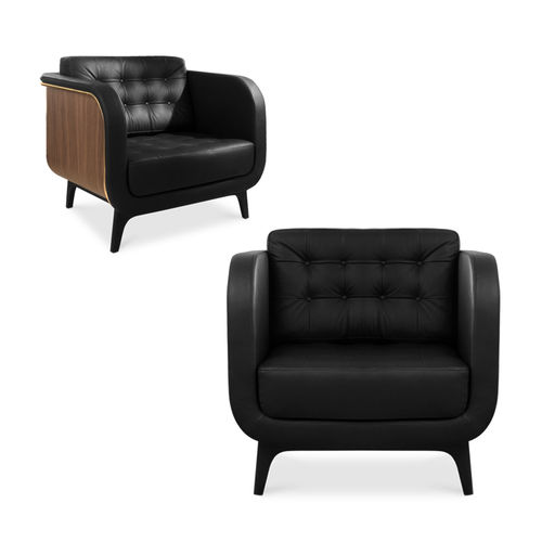Design-Sessel - BRANDO - Essential Home - Leder / Massivholz / Nussbaum