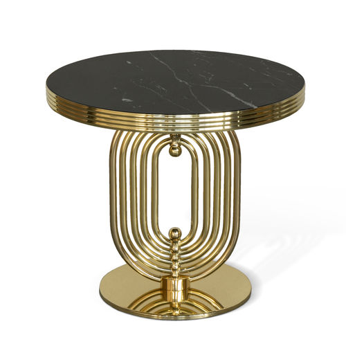 Beistelltisch / Art Deco - TURNER - Essential Home - Metall / Marmor / Gestell aus poliertem Messing