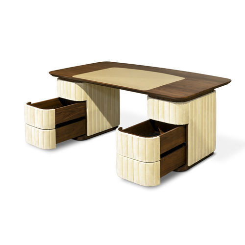 Bodenstehender Schreibtisch - EDITH - Essential Home - Design / Nussbaum / gerade