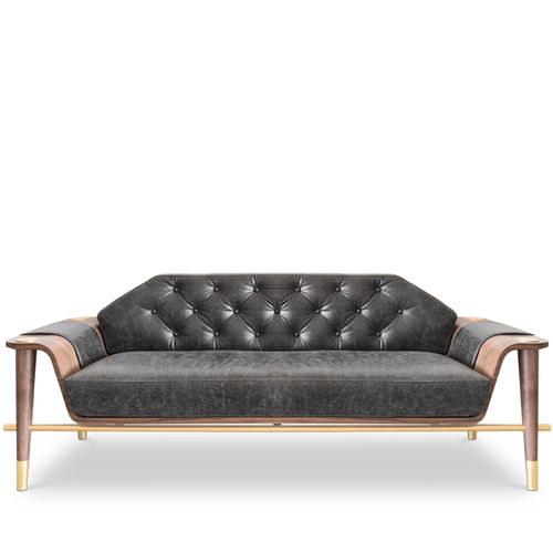Modernes Sofa - CURTIS - Essential Home - Stoff / Holz / Leder