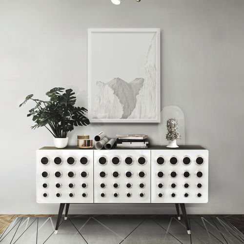 Moderner Teppich - HITCHCOCK - Essential Home - mit geometrischen Motiven / Wolle / rechteckig