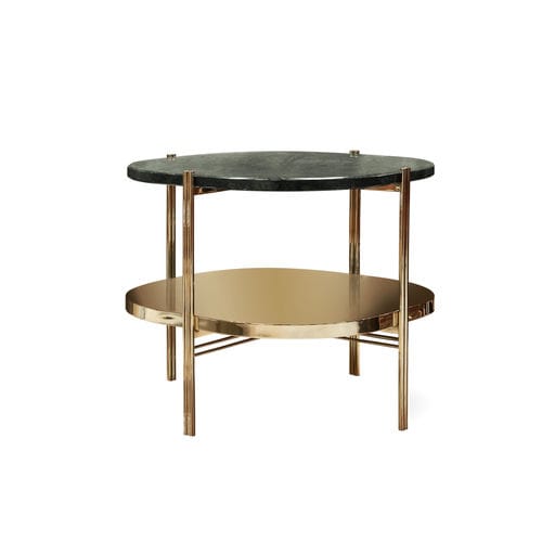 Design-Beistelltisch - CRAIG - Essential Home - Marmor / Gestell aus poliertem Messing / Gestell aus gebürstetem Messing