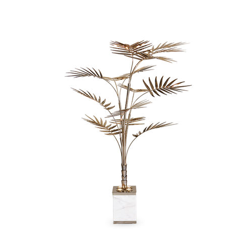 Bodenlampe - IVETE - Essential Home - Messing / Marmor / Messing mit Goldauflage