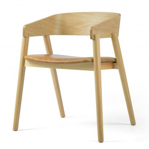 Moderner Stuhl - COLLER - Moora - für den Innenraum / Leder / Gestell aus Holz
