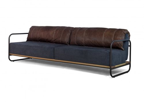 Modernes Sofa - BRERA - Moora - Stoff / Leder / mit Kufengestell