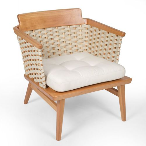 Moderner Sessel - LÓTUS - Butzke - Stoff / Holz / mit abnehmbarem Kissen