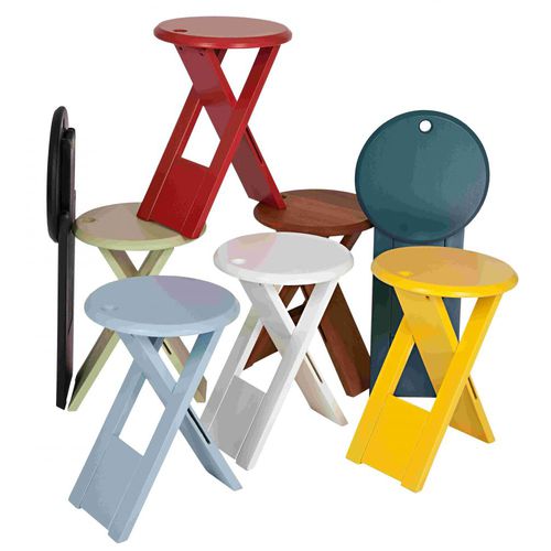 Moderner Hocker - BANKOTTE - Butzke - Holz / Gestell aus Holz / doppelt