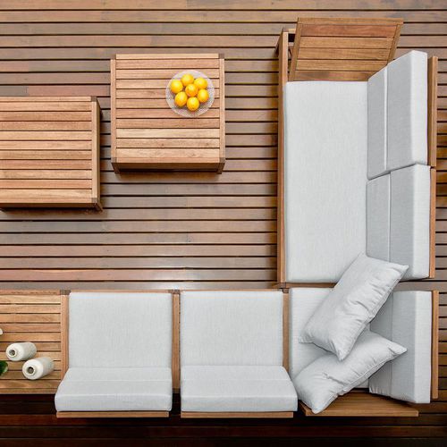 Moderne Sonnenliege - GRASS - Butzke - Holz / verstellbare Rücklehne