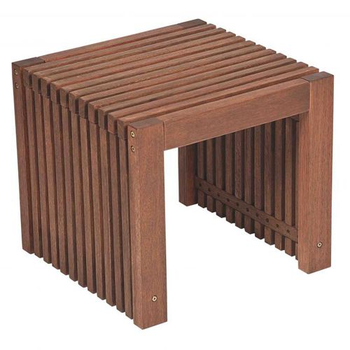 Moderner Hocker - SEM ENCOSTO - Butzke - Holz / für Außenbereich