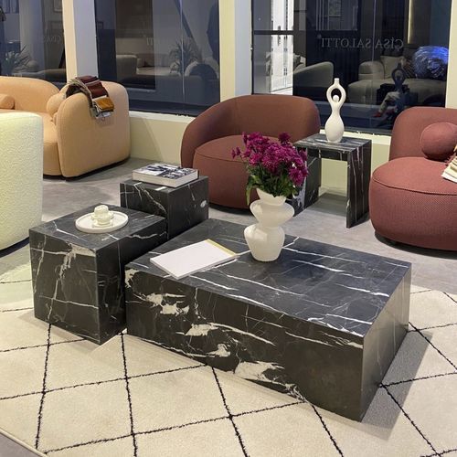 Moderner Couchtisch - 500 - Efesus Stone - Marmor / Gestell aus Marmor / rechteckig