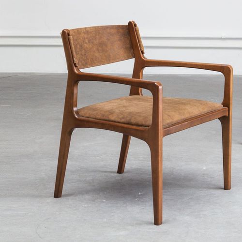 Klassischer Sessel - HELGA - Estudiobola - Leder / Stoff / Holz