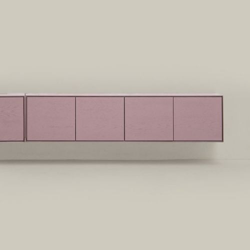 Wandmontiertes Sideboard - DOSHI - Estudiobola - modern / lackiertes MDF / mit Regal